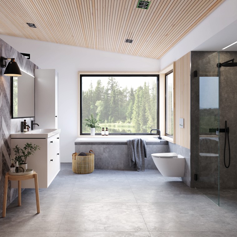 Ifö Sense Art badrumsmöbler Ifö, Spira Art vägghängd toalett och Ifö Showerama Art duschlösning Ifö Sense Art badrumsmöbler Ifö, Spira Art vägghängd toalett och Ifö Showerama Art duschlösning